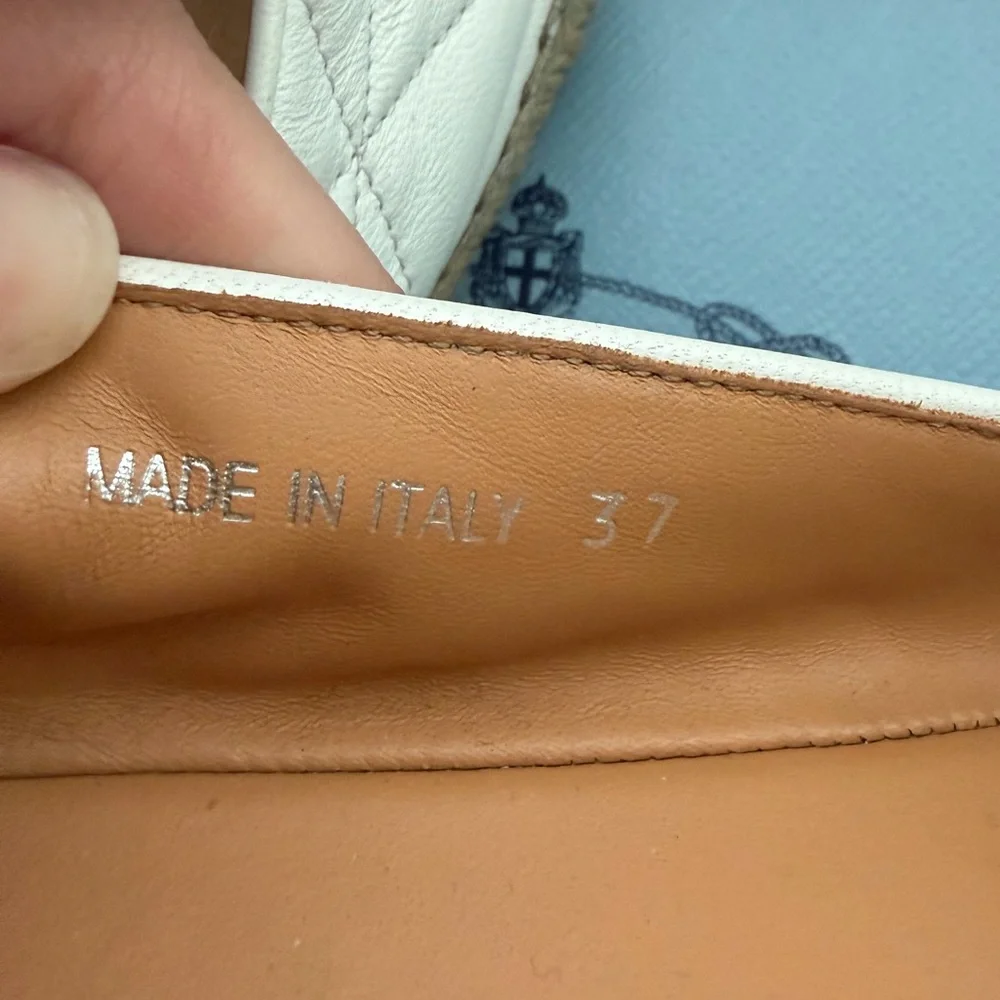 PRADA White Quilted Leather Espadrilles 🤍 - Picture 9 of 16